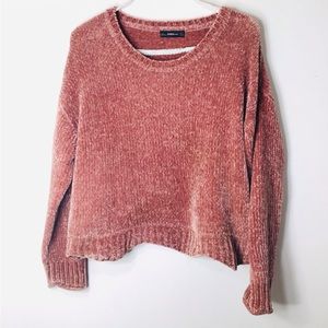 Zara medium chunky rose pink sweater